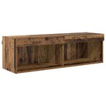 vidaXL Unités murales TV avec LED 6 Pièces Bois Ancien Bois d'ingénierie