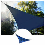 Perel Voile d'ombrage LED intégré Ciel étoilé Triangle 3 6m Bleu foncé