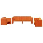 vidaXL Salon de jardin 2 Pièces cire marron bois de pin massif