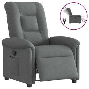 vidaXL Fauteuil inclinable électrique Gris foncé Tissu