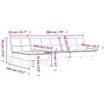 vidaXL Canapé-lit en forme de L gris clair 255x140x70 cm tissu