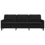 vidaXL Canapé à 3 places Noir 210 cm Velours