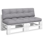 vidaXL Coussins de palette lot de 2 gris tissu