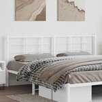 vidaXL Tête de lit métal blanc 200 cm