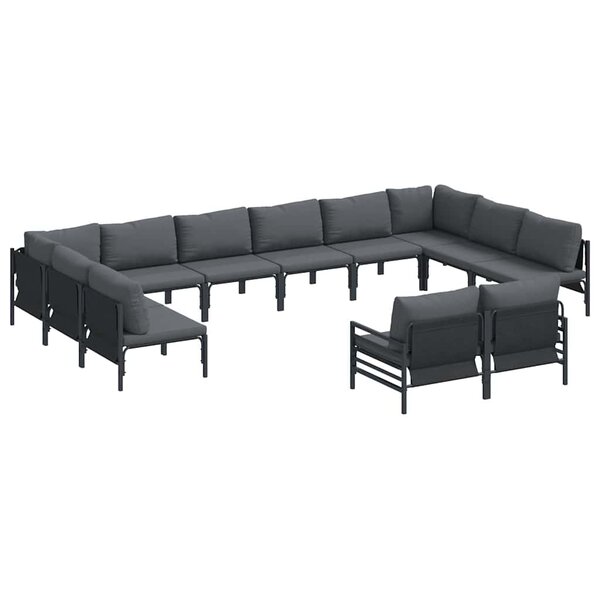 vidaXL Ensemble de canapé de jardin Anthracite Acier