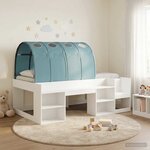 vidaXL Lit haut pour enfants avec rangement Blanc et bleu clair