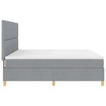 vidaXL Lit à ressorts avec matelas Gris clair 200 x 200 cm tissu