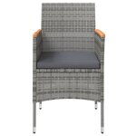 vidaXL Ensemble à manger de jardin et coussins 3 Pièces Gris et noir