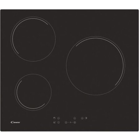 Plaque de cuisson vitrocéramique - candy - 5500w - 3 foyers - noir