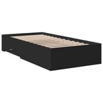 vidaXL Cadre de lit avec tiroirs noir 90x190 cm bois d'ingénierie