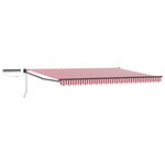 vidaXL Auvent rétractable électrique Rouge Blanc Anthracite 5 x 3 m