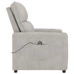 vidaXL Fauteuil inclinable électrique Gris clair Tissu microfibre