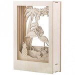 Cadre en bois flamant rose en 3d 30 cm