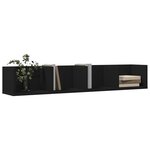 vidaXL Armoire murale noir 99x18x16 5 cm bois d'ingénierie