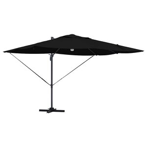 vidaXL Parasol Roma à Bras Déporté Noir et Noir 352 x 251 x 265 cm