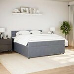 vidaXL Sommier à lattes de lit et matelas Gris foncé 180x200cm Velours