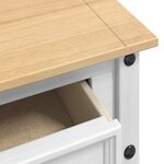 vidaXL Table d'appoint avec tiroir Blanc 114 x 34 5 x 73 cm Pin massif
