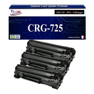 T3AZUR - 3x Toners compatibles avec Canon 728/ 725/ 726 pour Canon MF-4550D  MF-4570DN  MF-4580 Noir - 2 000p
