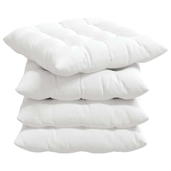 vidaXL Coussins de siège 4 pc Tissu Blanc 40 x 40 x 6 cm