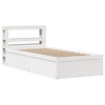 vidaXL Cadre de lit avec tête de lit blanc 75x190cm bois de pin massif