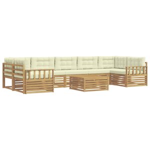 vidaXL Ensemble de canapés d'extérieur 8 pc Blanc et crème