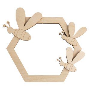 Abeilles bois a.nid d'abeille FSC MixCred  nature  assorties  4 5 - 15 5 cm  4 pces