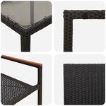 vidaXL Ensemble de jardin 7 pièces Noir Poly Rattan