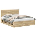 vidaXL Cadre de lit Chêne Sonoma 160 x 200 cm Bois Ingénierie