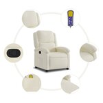 vidaXL Fauteuil de massage inclinable crème velours