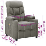 vidaXL Fauteuil de massage Gris clair Tissu