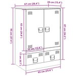 vidaXL Buffet vert olive 67x39x95 cm acier