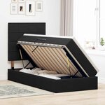 vidaXL Lit de rangement LED avec matelas Noir 90 x 190 cm Velours
