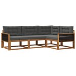 vidaXL Ensemble de canapés d'extérieur 4 pc Naturel et Anthracite