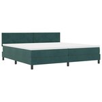 vidaXL Lit à ressorts avec matelas Vert foncé 200 x 200 cm Velours