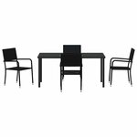 vidaXL Ensemble de salle à manger pour jardin 5 Pièces Noir Poly rotin
