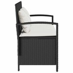 vidaXL Banc de rangement de jardin avec coussin noir résine tressée