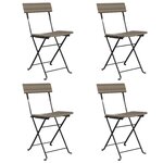 vidaXL Chaises de bistrot pliantes lot de 4 Gris Résine tressée acier