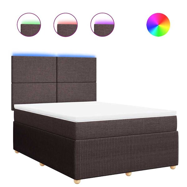 vidaXL Sommier à lattes de lit avec matelas Marron foncé 160x200 cm