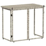 VidaXL Table de jardin pliante gris clair 90 x 51 x 75 cm polyrotin