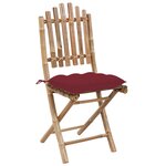 vidaXL Ensemble à manger d'extérieur pliable 5Pièces avec coussins Bambou