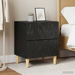 vidaXL Table de chevet 2 Pièces Noir 43 x 34 5 x 48 cm Bois d'ingénierie