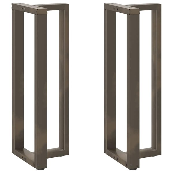 vidaXL Pieds de table de bar en forme de T  2 pièces  noir  50 x 35 x (110-111) cm  acier