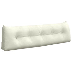 vidaXL Coussin de Dos Crème 160 x 24 x 50 cm Velours