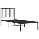 vidaXL Cadre de lit métal sans matelas avec tête de lit noir 80x200 cm