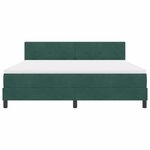vidaXL Lit à ressort LED avec matelas Vert foncé 180 x 200 cm Velours