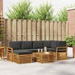 vidaXL Ensemble de canapé d'angle 7 Pièces Naturel et Anthracite