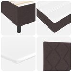 vidaXL Lit à ressorts avec matelas et LED marron foncé  140 x 200 cm  tissu