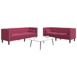 vidaXL Ensemble de canapé Chesterfield et traversins 2 Pièces velours