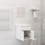 vidaXL Ensemble de meubles de salle de bain 2 Pièces Blanc Aggloméré