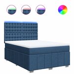 vidaXL Sommier à lattes de lit avec matelas Bleu 140x190 cm Tissu